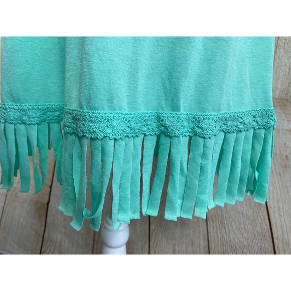 Bohemian Mint Fringe Strapless Dress - Picture 5 of 8